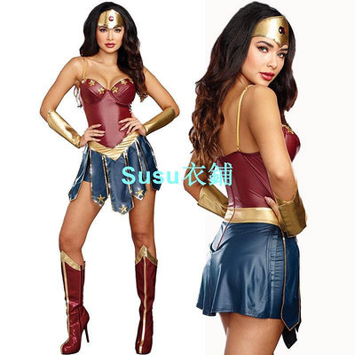 熱銷【cosplay裝扮】cosplay神奇女俠服裝成人神力女超人DC正義聯盟戴安娜衣服