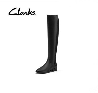 100原廠％Clarks秋冬女鞋長筒靴舒適拼接時裝靴騎士靴瘦瘦