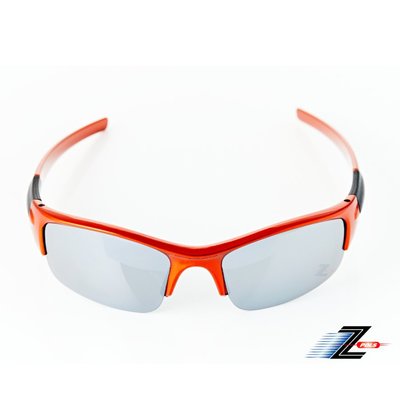 【Z-POLS】兒童專用烤漆質感橘 專業安全電鍍水銀黑PC運動太陽眼鏡(抗UV400紫外線舒適框體設計)