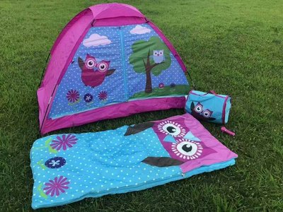 美國兒童帳篷+兒童睡袋超值特惠組RV露營也可海灘休憩用可家裡當兒童用遊戲帳 蒙古包帳棚
