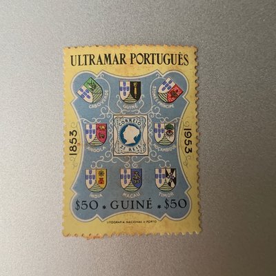 葡屬幾內亞郵票 1953年 The 100th Anniversary of Portuguese Postage Stamp