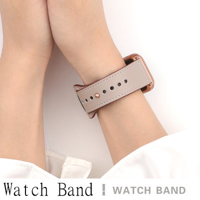 適用於Apple watch6 SE錶帶 iwatch 2 3 4 5代通用 真皮內扣腕帶 替換帶 40 44 男女款