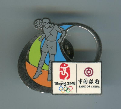 2008年北京奧運會 中國銀行 足球 徽章 紀念章