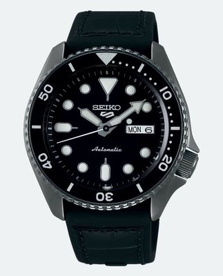 SEIKO 精工5 Sports 霧黑離子計分外圈日期星期自動上鍊機械橡膠帶腕錶 型號：SRPD65K3【神梭鐘錶】