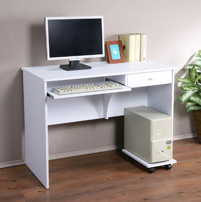 多功能單抽電腦桌/書桌/工作桌/辦公桌+主機架(兩色可選)