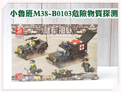 河馬班玩具-小魯班積木組-M38-B6000陸軍部隊救護車 ，可跟樂高積木一起組合一樣好玩喔!!📢特價出清160❗❗