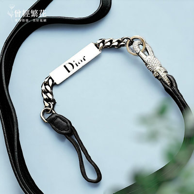 Christian Dior 水鑽扣 logo名牌 手機吊飾 掛脖 經典珍藏 正品