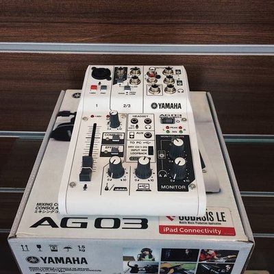 恩心樂器】免運Yamaha AG03 3軌多功能混音器USB介面直播K歌錄音山葉AG 