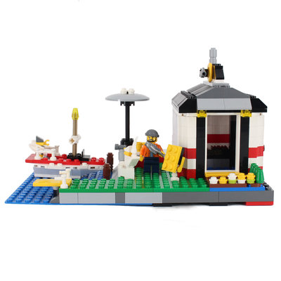 金卡價784 二手 LEGO 5770 燈塔島 缺一藍色底板一散磚 附說明書 769900003755 04