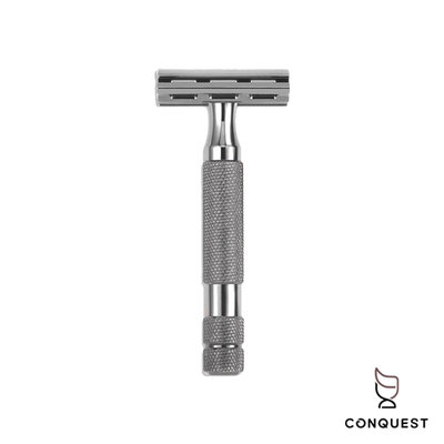 【 CONQUEST 】加拿大 Rockwell Razors 6C 鐵灰色 傳統雙刃手動刮鬍刀 六種刀頭隨意更換