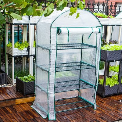 現貨 家用園藝溫室植物暖房小型大棚保溫花架花房陽臺花棚庭院陽光暖室