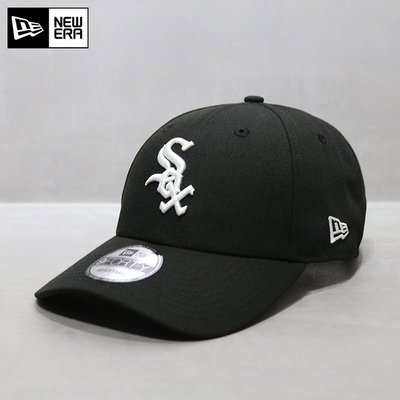 現貨優選#NewEra帽子韓國代購球員版硬頂大標Sox芝加哥MLB棒球帽潮牌帽黑色簡約
