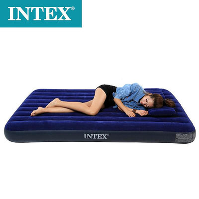intex64757野營充氣床家用戶外單人氣墊床加厚摺疊露營床墊B2
