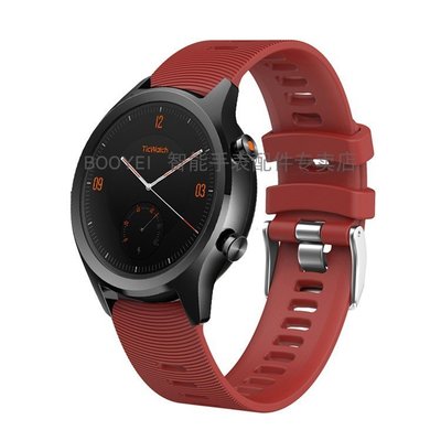 錶帶 手錶配件 保護殼TicWatch2/E/C2 系列通用硅膠表智能手表表帶彩色TPU橡膠表帶20