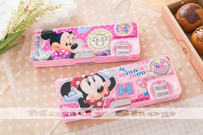 mandyshop【M2881】㊣ Disney迪士尼 / 米妮多功能設計鉛筆盒 / 收納盒送3枝鉛筆