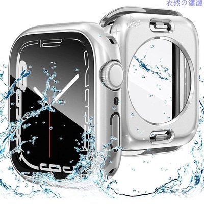 2 合 1 防水保護殼適用於 蘋果手錶iWatch 7 654SE 屏幕保護殼 360鋼化膜一體殼RTY【河童3C】