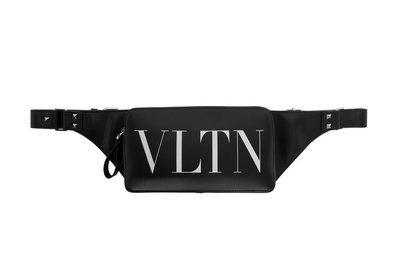[全新真品代購] VALENTINO 經典款 VLTN 黑色皮革 腰包 / 背包