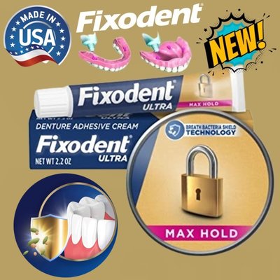【全新包裝現貨】美國牙醫師推薦第一品牌 Fixodent Ultra Max Hold 固齒超強持久假牙黏著劑
