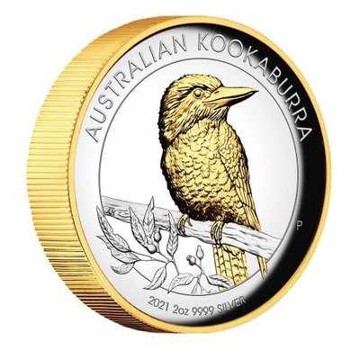 [現貨]澳洲 紀念幣 2021 笑翠鳥 2oz 高浮雕鍍金精鑄紀念銀幣 原廠原盒