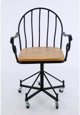 〈滿藝訂制傢俬〉0656 美式辦公椅 職員椅 復古鐵藝電腦椅 可升降辦公椅 旋轉椅