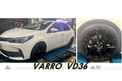 JY MOTOR 車身套件 - VARRO VD36 旋壓輕量化 18吋 鋁圈 鋁框 黑底藍面 CAMRY ALTIS