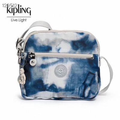 【熱賣精選】 Kipling 藍色暈染 KI4750 猴子包 雙拉鍊多夾層輕量斜背包 側背 肩背 旅遊 防水 隨身包