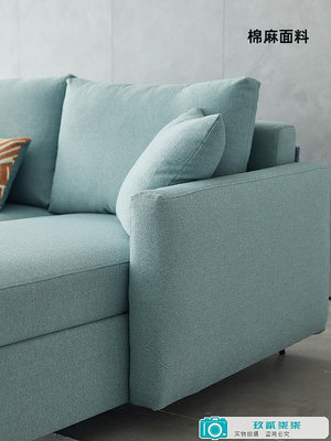 雙虎棉麻布藝沙發客廳現代簡約可伸縮可儲物折疊沙發床兩用SF205.