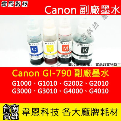 【韋恩科技】Canon GI-790 副廠填充墨水 G1000，G1010，G2002，G2010