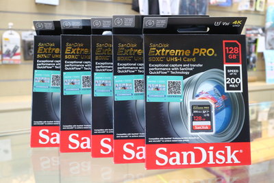【日產旗艦】SanDisk Extreme PRO SD 4K V30 記憶卡 128GB 128G 200MB 公司貨