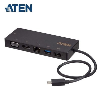 點子電腦-北投◎ATEN TYPE-C 轉HDMI VGA RJ45 USB3.0 / 5合1擴充基座(UH3236)