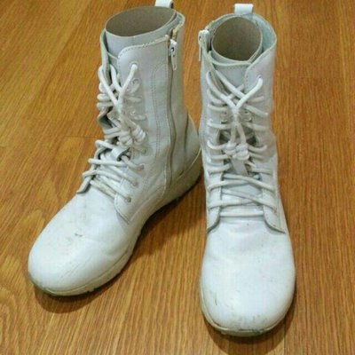 真皮 MIT 半筒靴 cosplay 儀隊 訂製款白色 7.5號