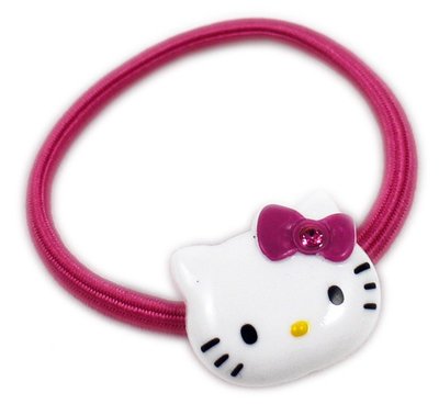 【卡漫迷】 Hello Kitty 髮束 大臉 單入 桃紅 ㊣版 鬆緊帶 髮飾繩 韓版 飾品 凱蒂貓 髮圈 手環