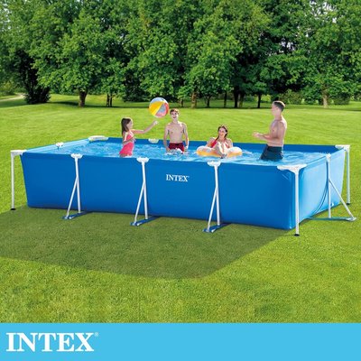 INTEX-簡易裝長方型框架游泳池適6歲以上（28270）（28271）（28272）（28273）四種尺寸可供選擇