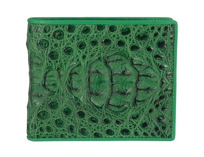 品牌短夾 FOBO 打造真鱷魚皮皮夾 真皮錢包 綠色皮包 搭配時尚帥氣的你