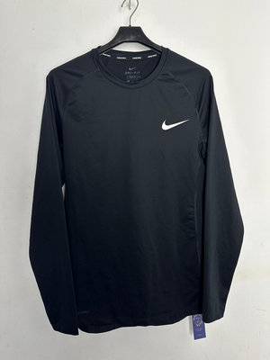 NIKE DRI-FIT 黑色 長袖 排汗 上衣 C306051 Y