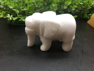 天然玉石正品漢白玉大象擺件 吉祥物 居家擺設 石雕工藝品
