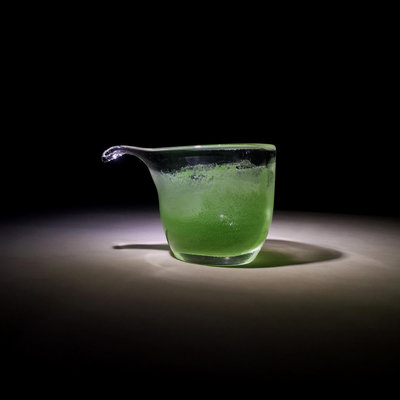 日本江戶硝子匠人手作水晶玻璃綠云水滴公道杯分茶器