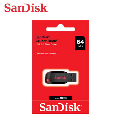 SANDISK 64G Cruzer Blade CZ50 USB 2.0 隨身碟 (SD-CZ50-64G)