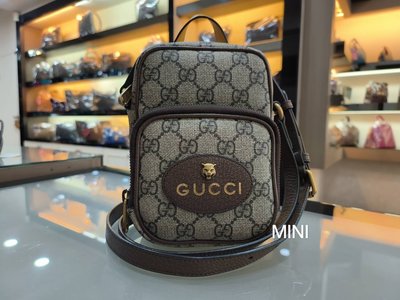 ::MINI名牌精品店::Gucci 658556 Neo Vintage PVC 虎頭 迷你斜背包/ 手機包.9.8新
