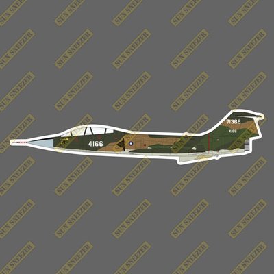 中華民國空軍 F-104 星式 樹葉迷彩 擬真軍機貼紙 尺寸165mm