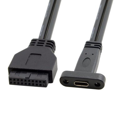 希希之家主機板20p 桌上型電腦USB 3.1 USB-C Type C母頭轉3.0 19pin公頭延長線