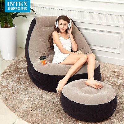 INTEX懶人沙發榻榻米陽臺休閑躺椅簡約臥室單人充氣沙發網紅款 新品 促銷簡約
