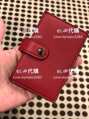 EL~ COACH 68393 專櫃款 紅色 皮革 名片/卡片包 現貨 附購買收據 特價2280