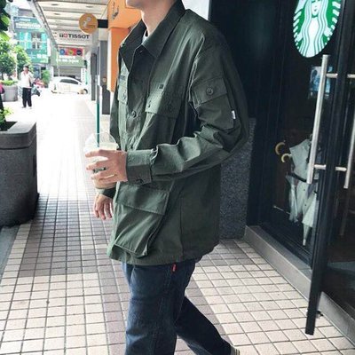 18SS Wtaps Jungle LS Shirt Copo Weather 四袋軍襯衫軍綠軍裝現貨風衣