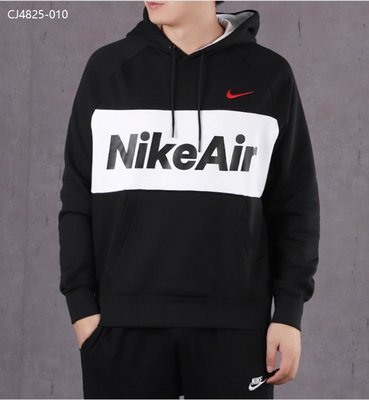 【熱賣精選】Nike NK 衛衣 男款黑白拼接連帽衛衣 CJ8  加絨  帽T 保暖外套大學帽T-LK29513