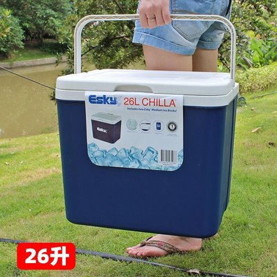 下殺-Esky保溫箱便攜式家用保鮮冷藏箱車載戶外冰箱外賣箱釣魚冰桶26L