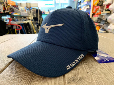 塞爾提克~MIZUNO 美津濃 運動帽 路跑帽 吸濕快排 挺版 輕量透氣 帽子-中藍色-32TWB10222