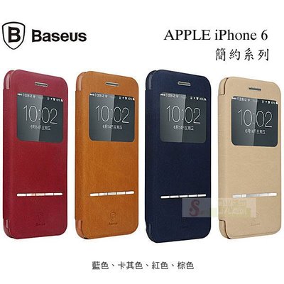 s日光通訊@BASEUS原廠 APPLE iPhone 6 倍思 來電視窗 簡約側翻皮套 可立式側掀保護套