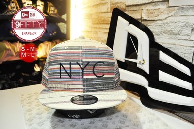 特價New Era Branded NYC Colourful Stripes 9FiftyNE設計彩色線條紐約後扣可調