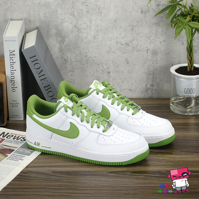 球鞋補習班NIKE AIR FORCE 1 07 WHITE GREEN 草綠經典男女休閒